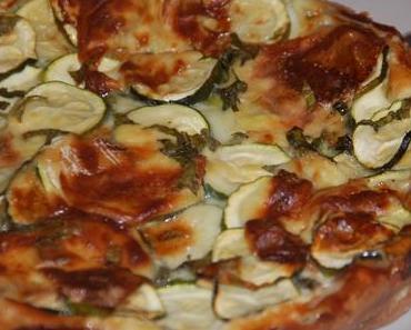 Clafoutis courgette, rocamadour et menthe