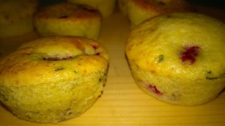 Muffins aux framboises et à la menthe