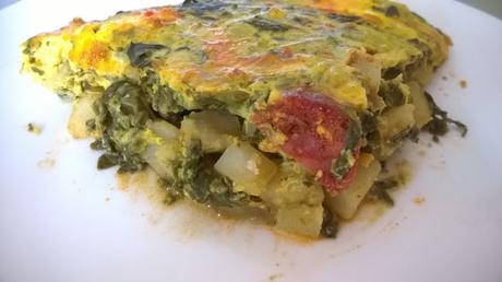 Tortilla verte aux blettes, à l'oseille et au chorizo