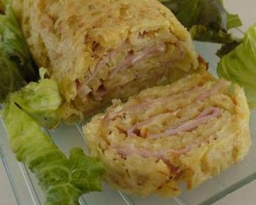 Roulé de pommes de terre au jambon