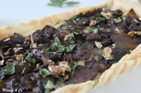 Tarte fine aux champignons et gorgonzola