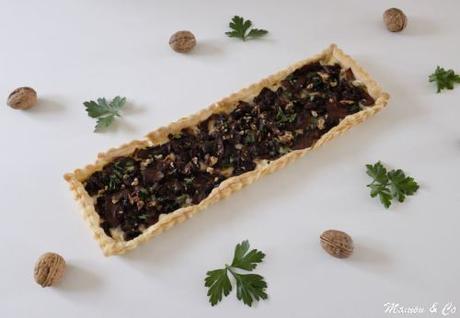 Tarte fine aux champignons et gorgonzola