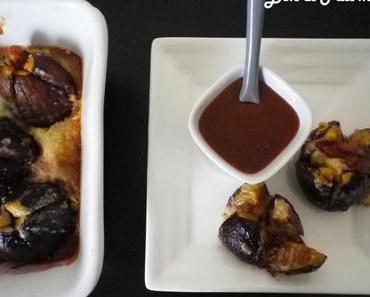 Figues rôties à la crème d’amande, sauce caramel au beurre salé