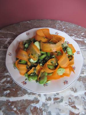 Salade de carottes et fèves