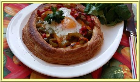 Tartelettes aux œufs, chorizo et poivrons