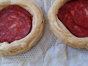 Tartelettes aux œufs, chorizo et poivrons