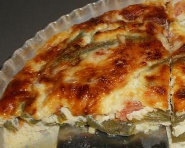 Quiche sans pâte aux haricots verts, tomates et fromage de chèvre