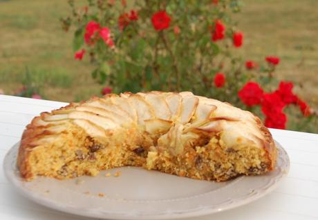 Gâteau carottes, pommes et noix de pécan