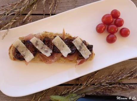 Tartines au caviar d’aubergine et figues rôties