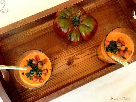 Gaspacho Tomates Anciennes et Pâtisson à ma façon