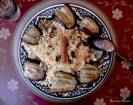 Aubergines farcies à la semoule miel et épices