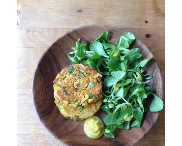 [Recette] Galettes de lentille corail, mayonnaise au miel et curry