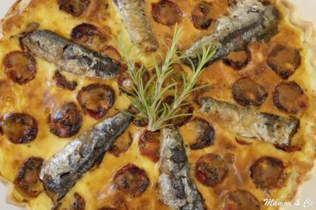 Quiche aux sardines et aux tomates cerises rôties