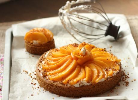 Tarte sablée breton, mascarpone fouetté et nectarines