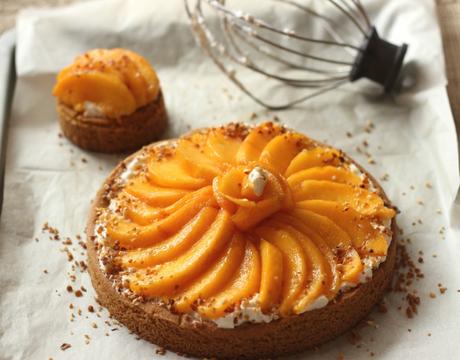 Tarte sablée breton, mascarpone fouetté et nectarines