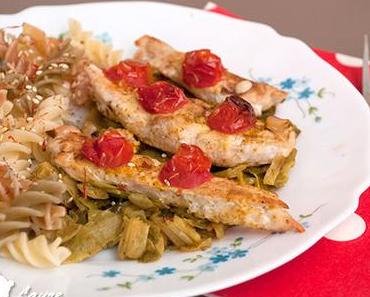 Aiguillettes de poulet au poireau en papillote