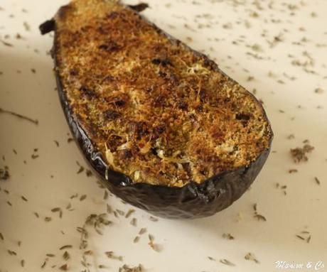 Aubergines gratinées au pesto