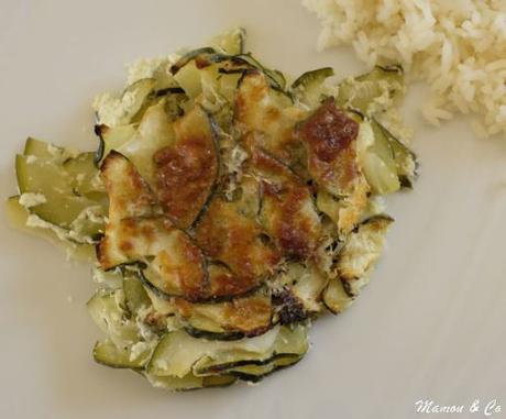 Gratin de courgettes  à la crème et à l’ail