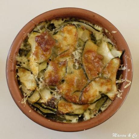 Gratin de courgettes  à la crème et à l’ail