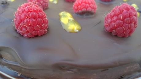 Gâteau chocolat framboises