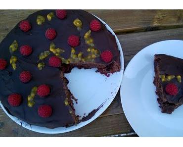 Gâteau chocolat framboises