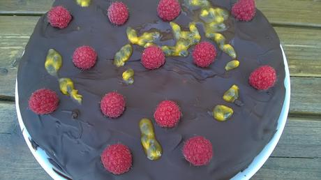 Gâteau chocolat framboises