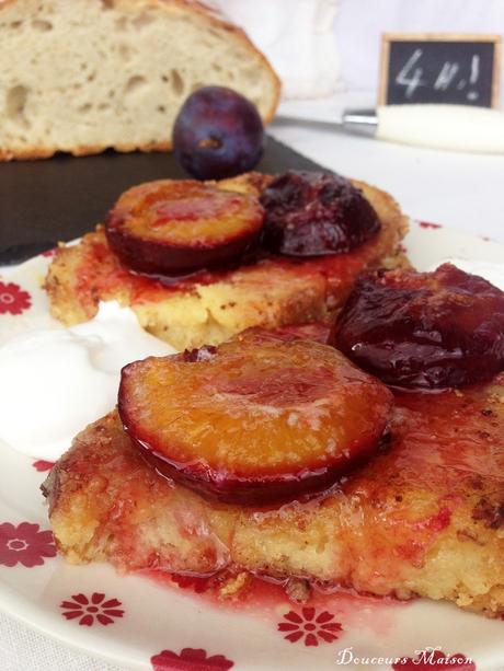 Pain Perdu Amande Cardamone et Prunes Rôties au Miel