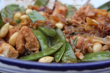 Tajine de poulet aux mirabelles et pois gourmands