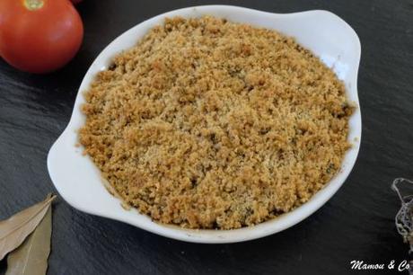 Crumble de tomates et courgettes aux noisettes