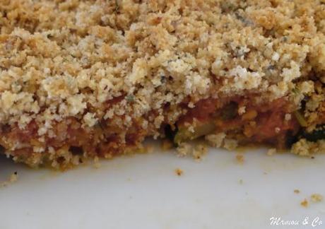 Crumble de tomates et courgettes aux noisettes