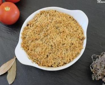 Crumble de tomates et courgettes aux noisettes