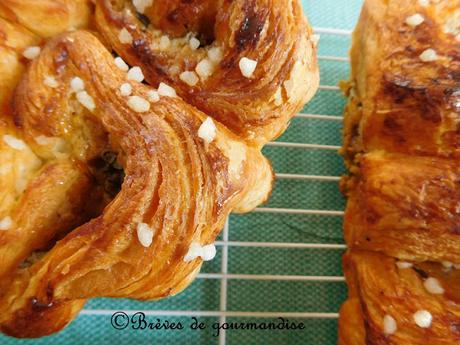 Brioche feuilletée au praliné et noisettes