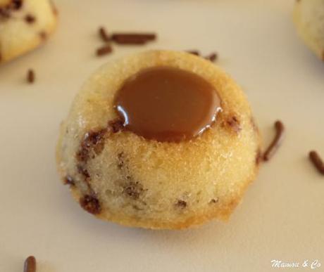 Financiers tigrés cœur chocolat/caramel