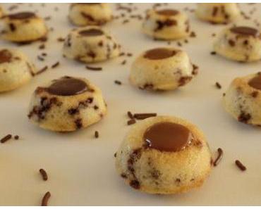 Financiers tigrés cœur chocolat/caramel