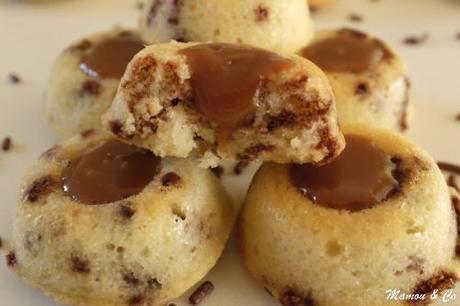 Financiers tigrés cœur chocolat/caramel