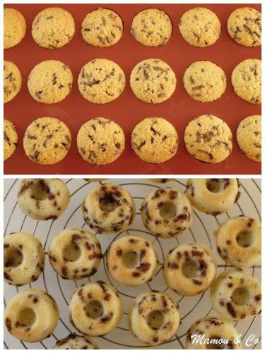 Financiers tigrés cœur chocolat/caramel