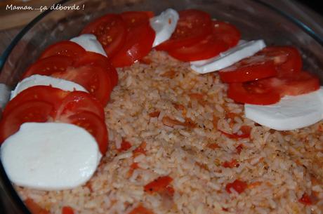 Gratin riz,tomate, mozzarella