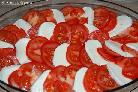 Gratin riz,tomate, mozzarella