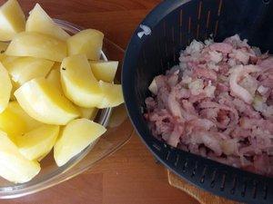 Pommes de terre à la carbonara gratinées