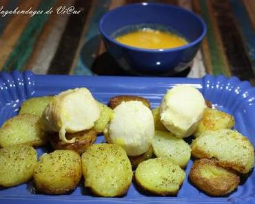 Saint-Jacques à la vapeur sur pommes de terre sautées