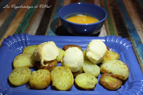 Saint-Jacques à la vapeur sur pommes de terre sautées