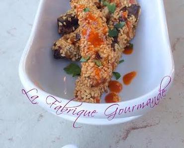 Croustillants d’Aubergines au Sésame Sauce Sriracha - Miel