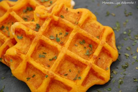 Gaufre à la purée de carotte et bacon