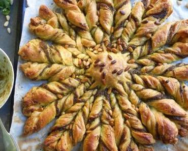 Tarte soleil au pesto et aux pignons