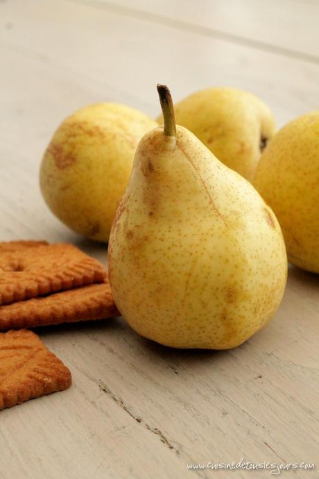 Tarte aux poires et speculoos - www.cuisinedetouslesjours.com