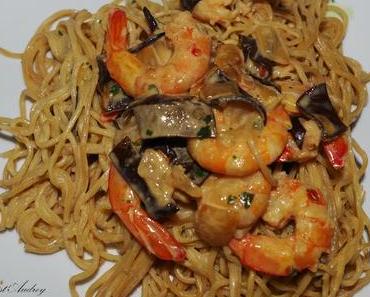 Nouilles sautées aux crevettes