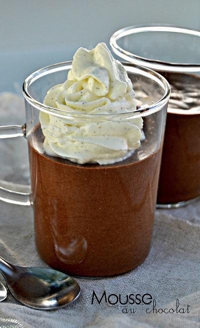 Mousse au chocolat façon liégeois