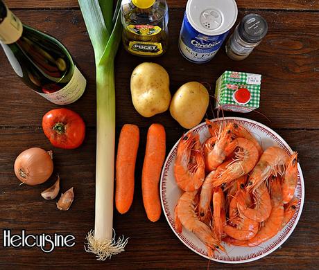 Velouté de crevettes & légumes