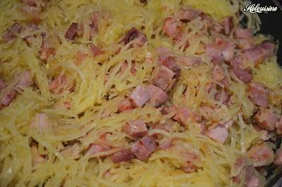 Courgette spaghetti au jambon