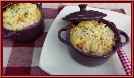 Gratin de pommes de terre aux deux saumons